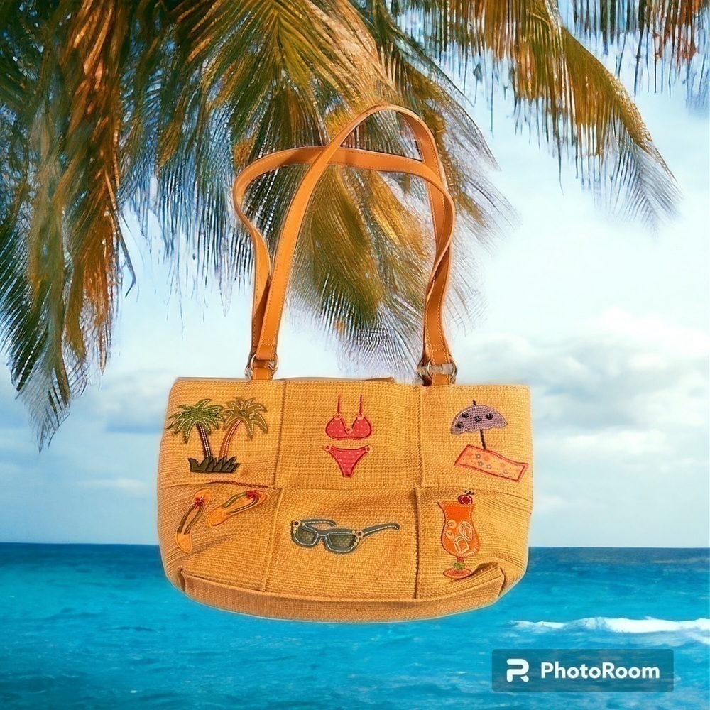 Canvas Handbag  or shoulder bag with 3 storage compartments (vintage)